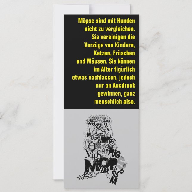 Mops Dog Einladungen (Vorderseite)