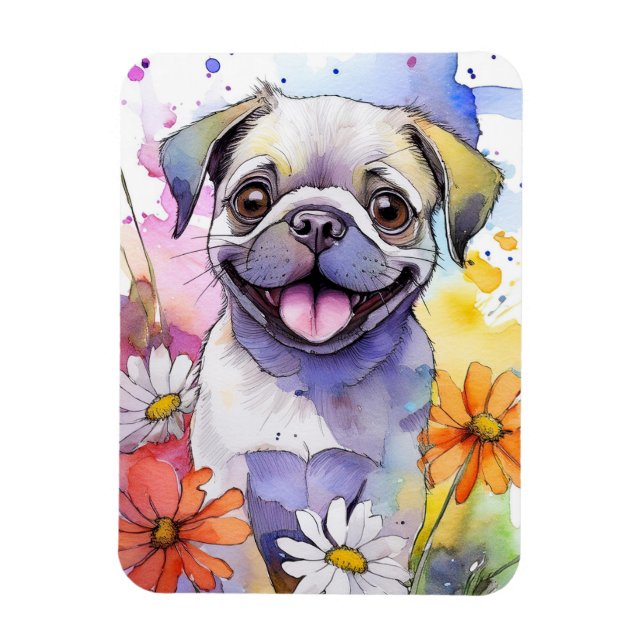Mops Dog Foto Magnet (Vertikal)