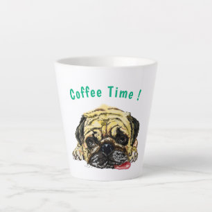 Mops Dog Funny Latte Tasse - Benutzerdefinierter T