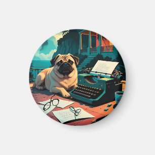 Mops Dog Gentleman Vintag Magnet