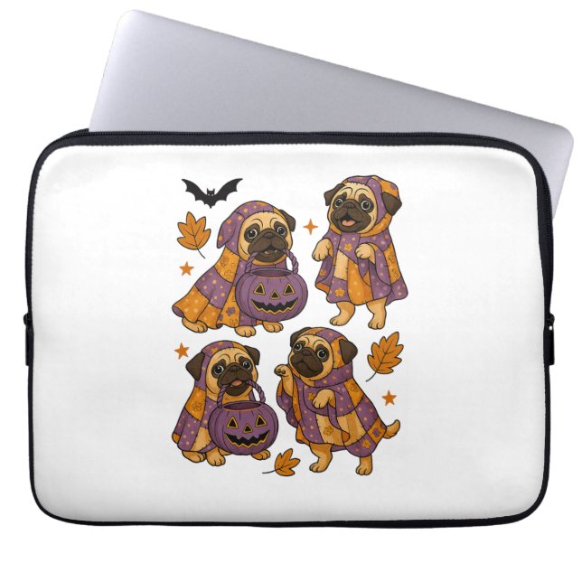 Mops Dog Ghost Halloween Spooky Laptopschutzhülle (Vorderseite)