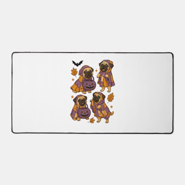 Mops Dog Ghost Halloween Spooky Schreibtischunterlage (Vorderseite)