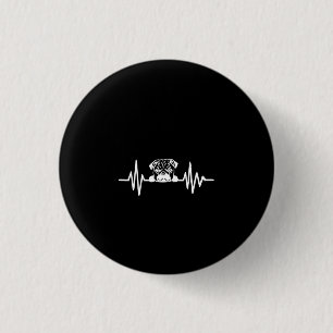 Mops Dog Heartbeat NIEDLICHE MOPS Button