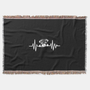Mops Dog Heartbeat NIEDLICHE MOPS Decke