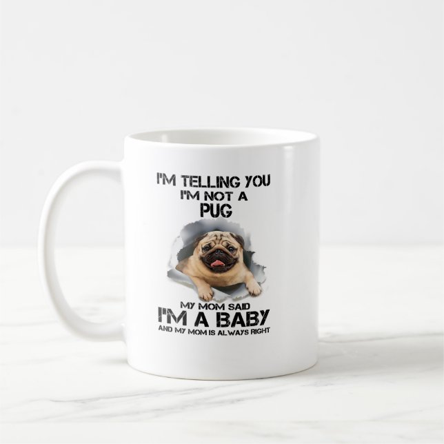 Mops Dog Im Baby 136 erzählt man dir im Mops im Ba Kaffeetasse (Links)