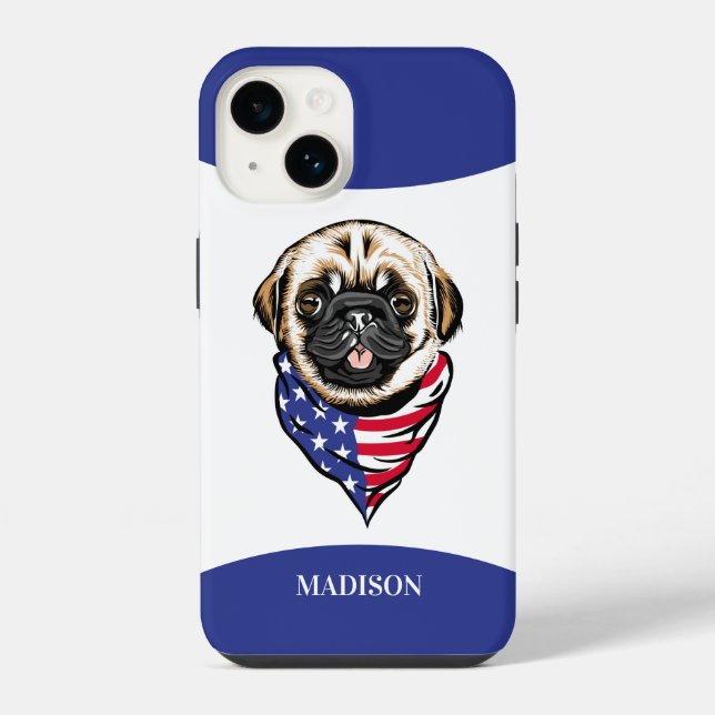Mops Dog iPhone 14 Hülle (Rückseite)