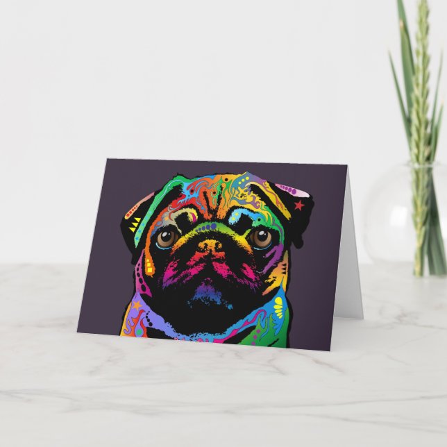 Mops Dog Karte (Vorderseite)