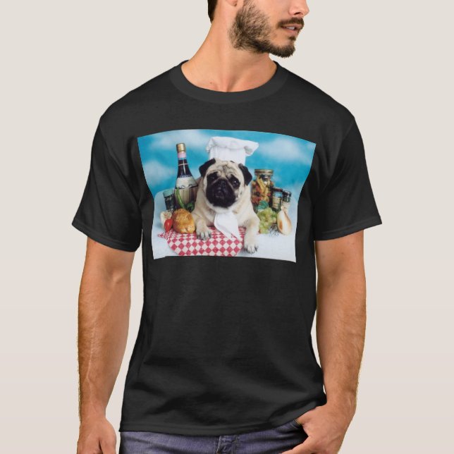 Mops Dog Koch T-Shirt (Vorderseite)