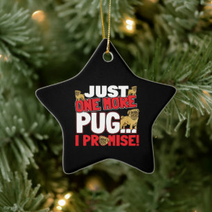 Mops Dog Lover - Noch ein Versprechen Keramik Ornament