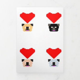 Mops Dog Lovers   Die Liebe aller Mops Dreifach Gefaltete Ankündigung