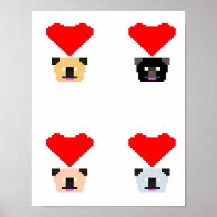 Mops Dog Lovers   Die Liebe aller Mops Poster