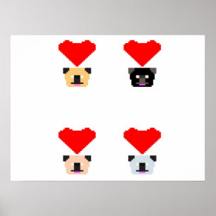 Mops Dog Lovers Die Liebe aller Mops Poster