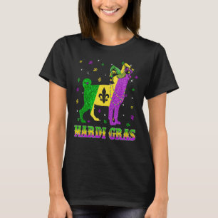 Mops Dog Mardi Gras Carnival Jester Beads T-Shirt