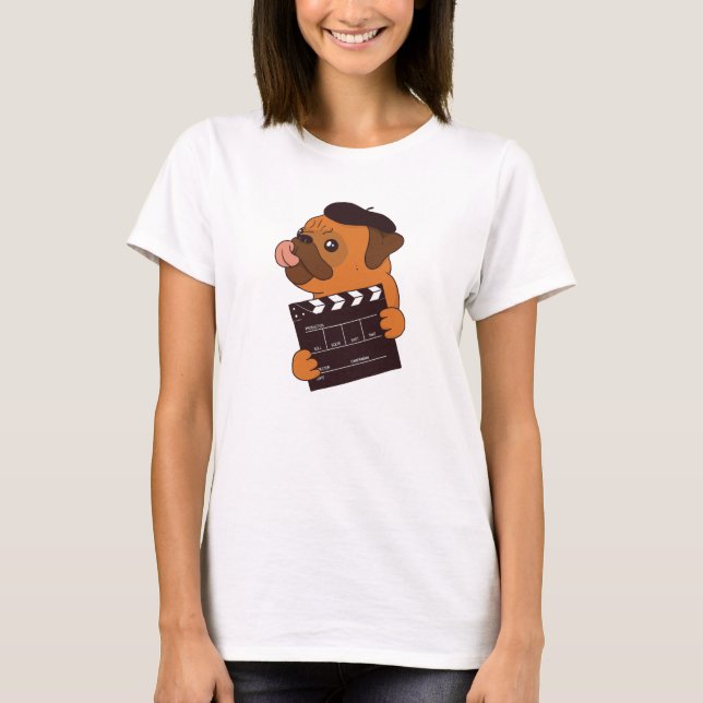 Mops Dog Movie Director T-Shirt (Vorderseite)