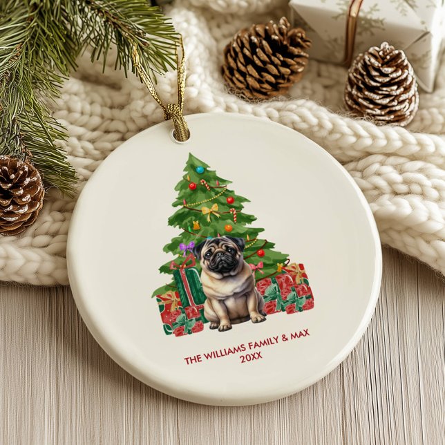 Mops Dog Personalisiert Weihnachten Keramik Ornament (Von Creator hochgeladen)