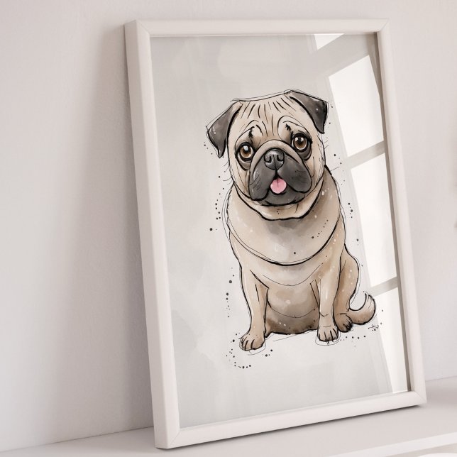 Mops | Dog Print | Dog Art Print Poster (Pug Dog Art Print)