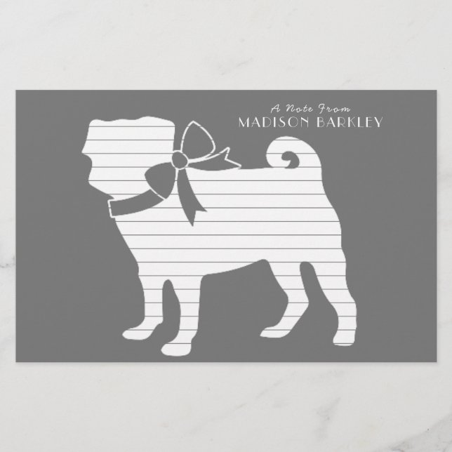 Mops Dog Puppy Stationery Briefpapier (Vorderseite)