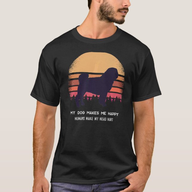 Mops Dog Retro 8 T-Shirt (Vorderseite)