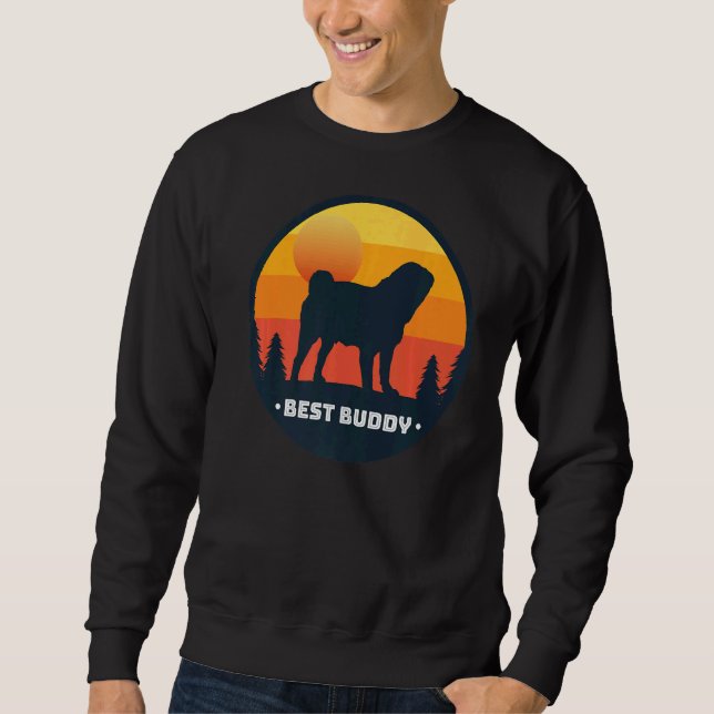 Mops Dog Retro Sweatshirt (Vorderseite)