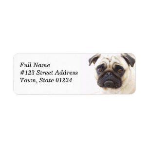 Mops Dog Rücksendeadresse Mailing Label