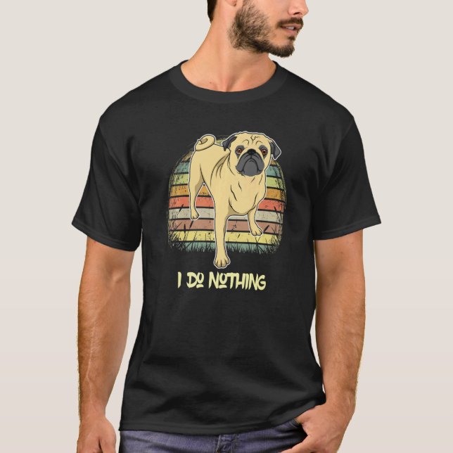 Mops Dog Sunset 43 T-Shirt (Vorderseite)