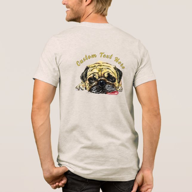 Mops Dog T - Shirt mit benutzerdefiniertem Text lu (Rückseite)
