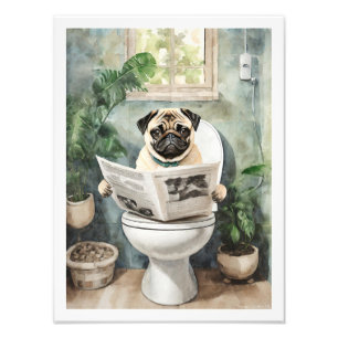 Mops Dog Toilette Fotodruck