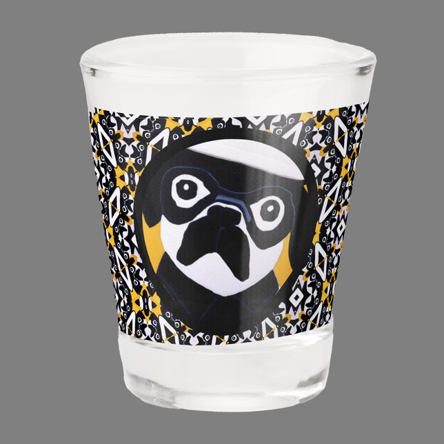 Mops Dog Vater Men Black Gold Einzigartiges Foto G Schnapsglas (Von Creator hochgeladen)