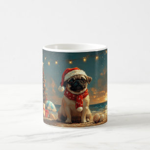 Mops Dog Vintager Strand Kaffeetasse
