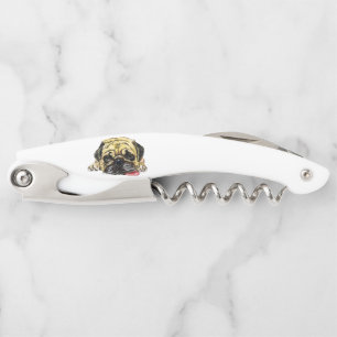 Mops Dog Waiter's Corkschraube Funny Kellnermesser