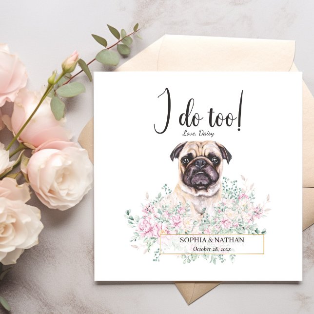 Mops Dog Wedding Cocktail Napkins Serviette (Von Creator hochgeladen)