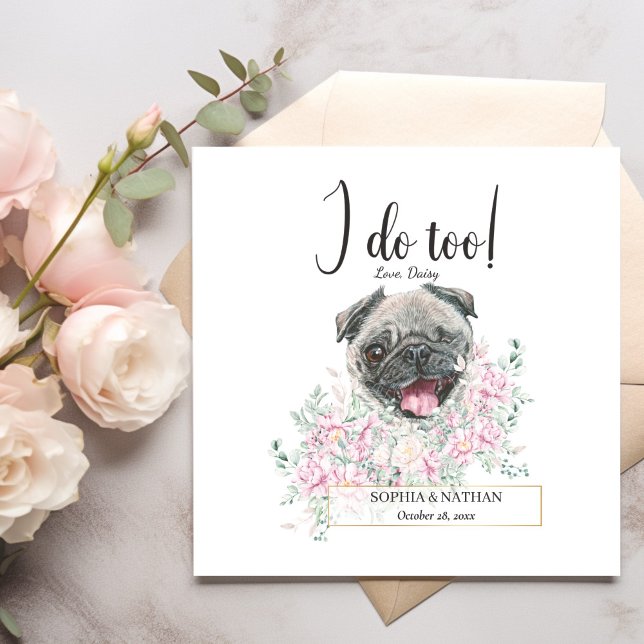 Mops Dog Wedding Cocktail Napkins Serviette (Von Creator hochgeladen)
