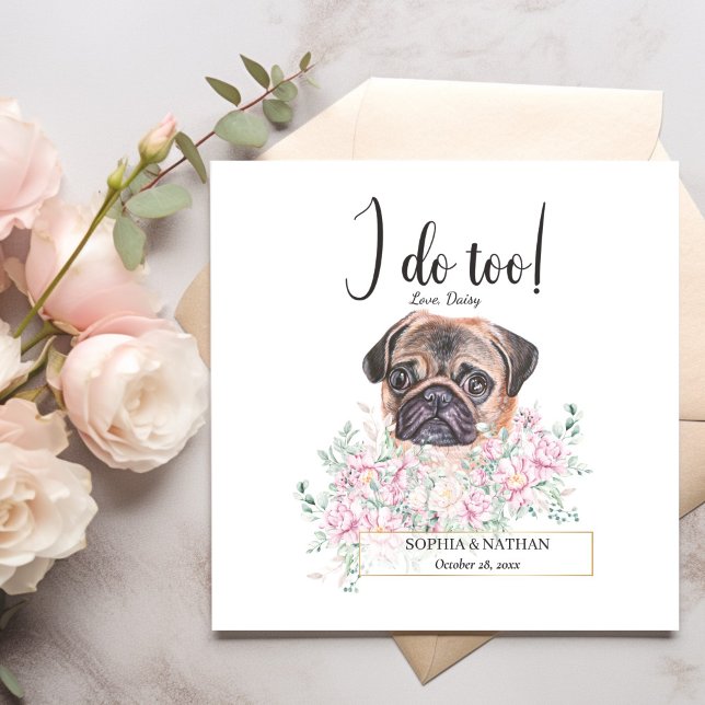 Mops Dog Wedding Cocktail Napkins Serviette (Von Creator hochgeladen)