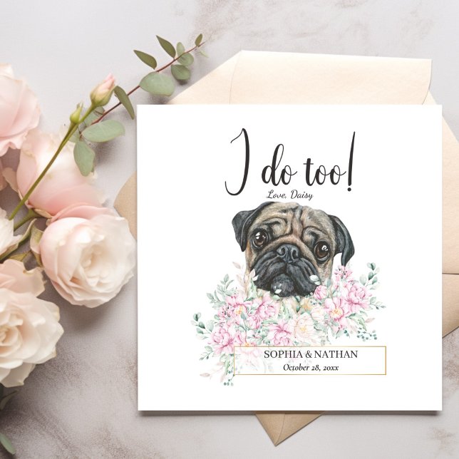 Mops Dog Wedding Cocktail Napkins Serviette (Von Creator hochgeladen)