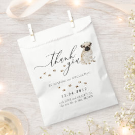 Mops dog Wedding Danke Geschenktütchen