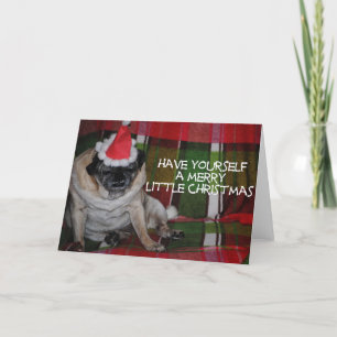 Mops Dog Weihnachtsgrüßkarte Feiertagskarte