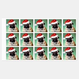 Mops Dog Weihnachtssiegel Etiketten