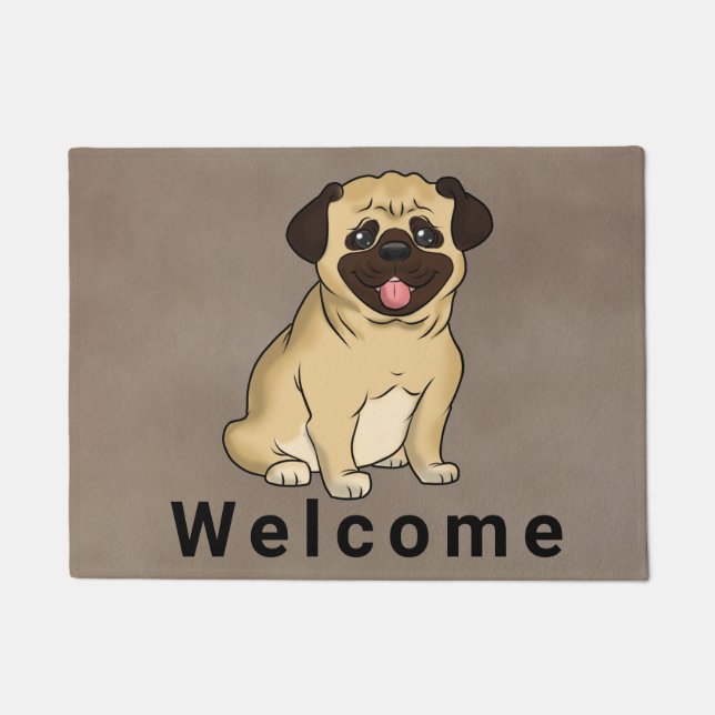Mops Dog Welocme Door Mat Fußmatte (Vorderseite)