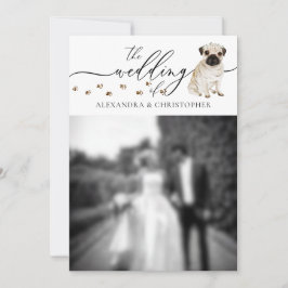 Mops Dog Welpe Wedding Foto Einladung