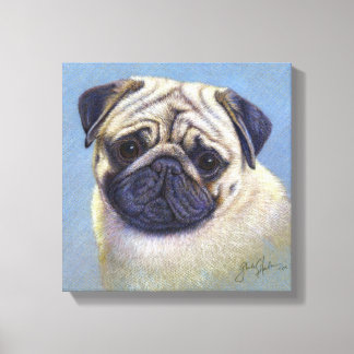 Mops Dog Zeichnend von Glenda S. Harlan Leinwanddruck