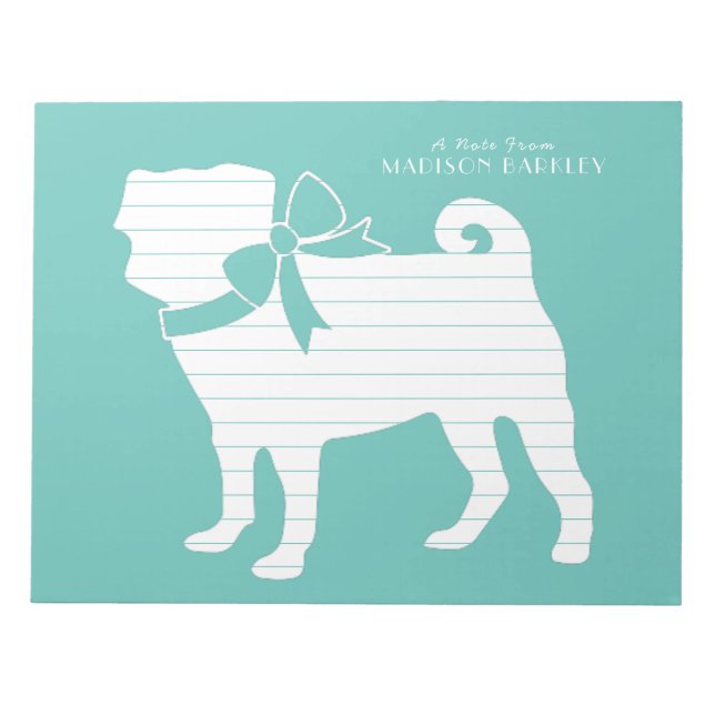 Mops Doppy-Puppy-Notepad Notizblock (Vorderseite)
