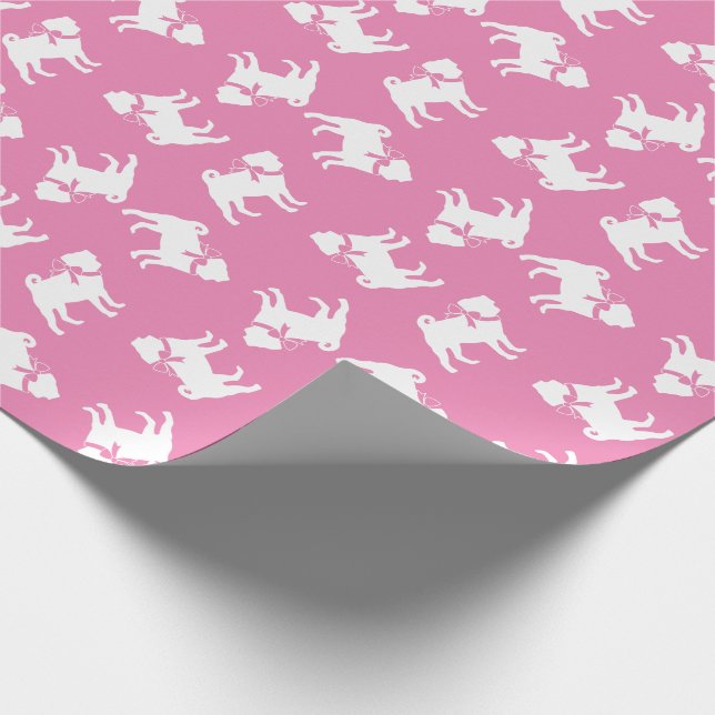 Mops Doppy Wrapping Paper Geschenkpapier (Ecke)