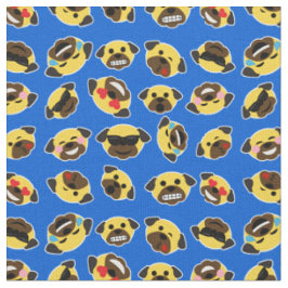 Mops Emoji Emoticon-Muster Stoff