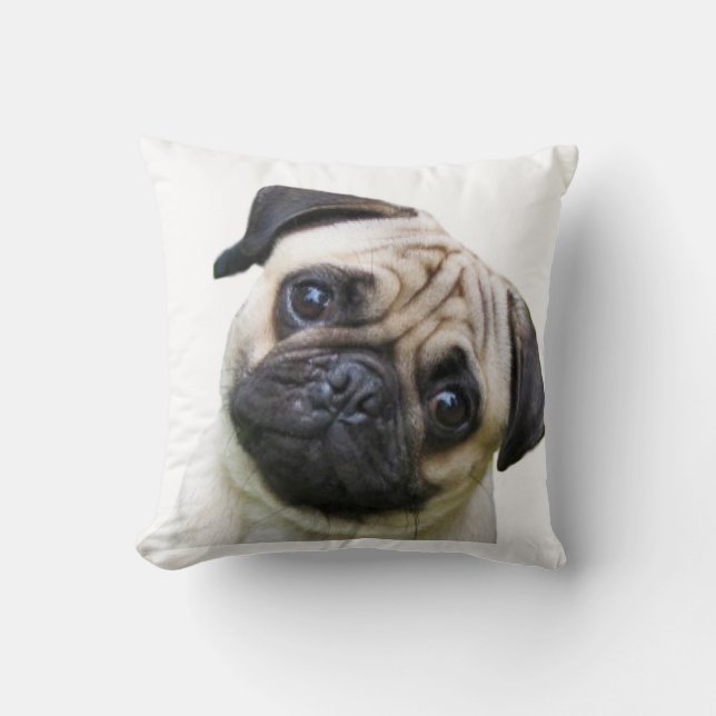 "Mops" Entwurf Throwkissen Kissen (Vorderseite)
