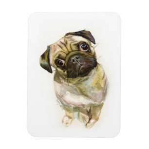Mops Face Art Print Niedlicher Mops Hund Magnet