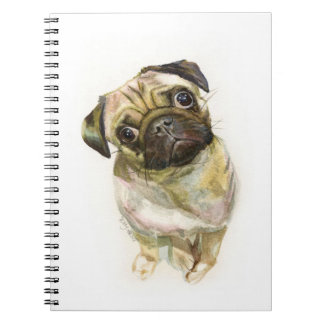 Mops Face Art Print | Niedlicher Mops Hund Notizblock