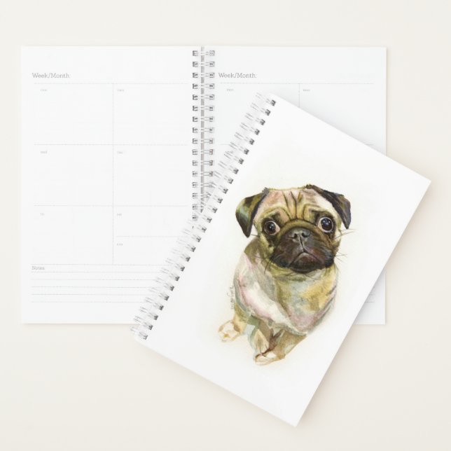 Mops Face Art Print | Niedlicher Mops Hund Planer (Anzeige)