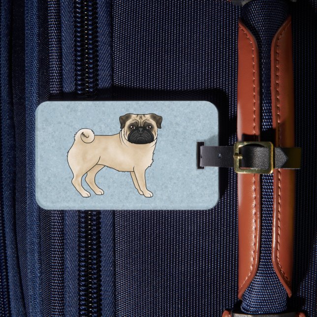 Mops Farbe der Ziegenkleie Mops Hunde züchten Desi Gepäckanhänger (Vorderseite Insitu 4)