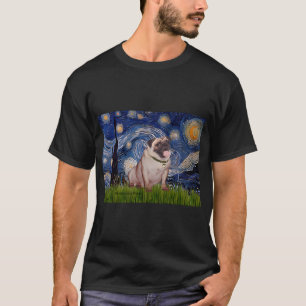 Mops-Fawn in Sternennacht T-Shirt