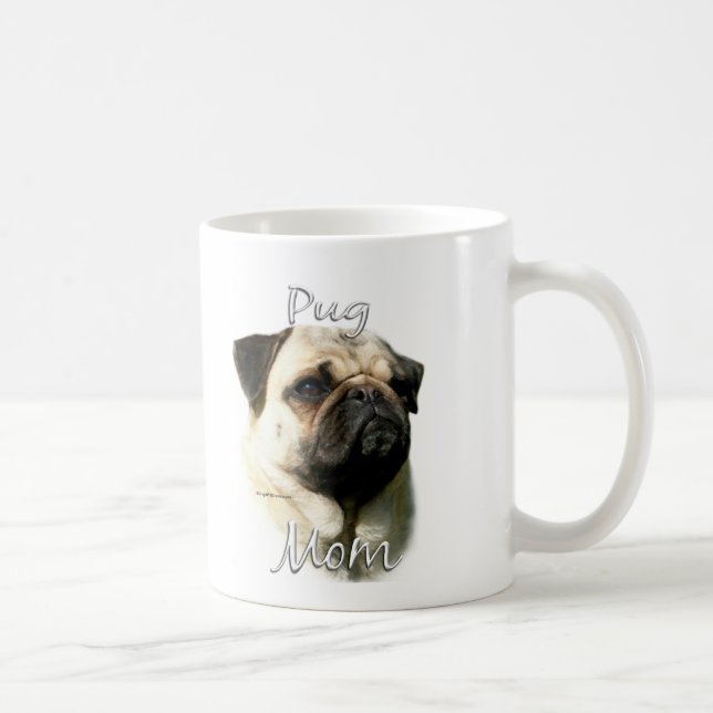 Mops (fawn) Mama 2 Kaffeetasse (Rechts)